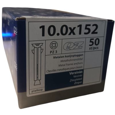 Foto van QZ kozijnpluggen platkop 10.0 x 152 - 50 stuks