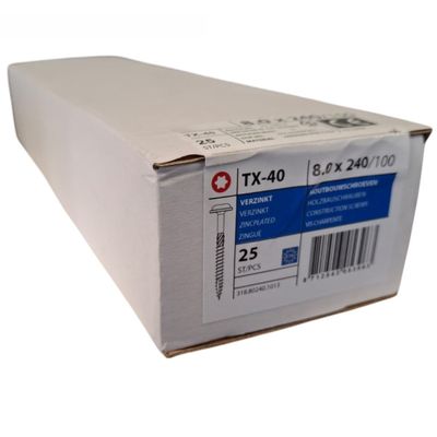 Photo of Construction screws wafer head 8.0 x 240 - 25 pcs