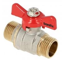 BONFIX brass threaded fitting ball valve red butterfly knob 1/2inch RR