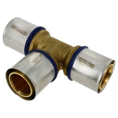 Photo of Bonfix Alu-Press Tee Fitting 50 x 50 x 50 mm Brass