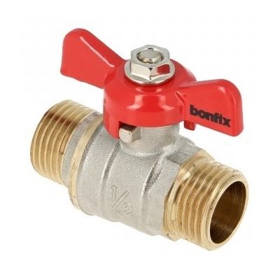 BONFIX brass threaded fitting ball valve red butterfly knob 3/4inch RR