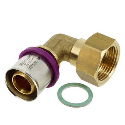 Photo of Bonfix Alu-press brass fitting union coupling elbow internal thread 26mm x 3/4inch FRp