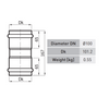 Afbeelding van SPKP pellet 100 – pelletkachel rookkanaal verbindingsstuk (vrouwelijk – vrouwelijk) diameter Ø100mm