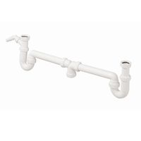 Martens PP 1 1/2inch x 40mm wasbaksifon dubbele klemaansluiting