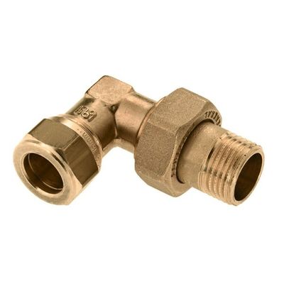 Foto van BONFIX messing knelfitting radiatorkoppeling haaks 1/2inch x 15mm FR