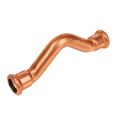 Photo of BONFIX press fitting red copper cross-over elbow 12mm FF