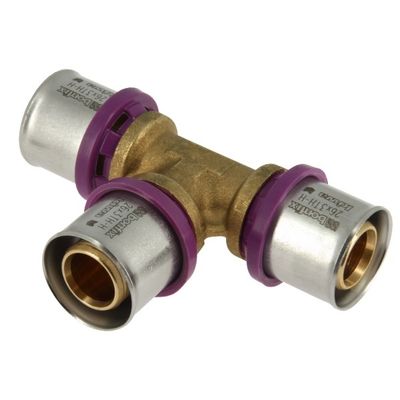 Photo of Bonfix Alu-Press Tee Fitting 26 x 26 x 26 mm Brass