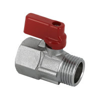 BONFIX messing minikogelkraan met rode knop 1/2inch RRp
