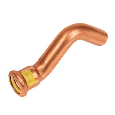 Photo of BONFIX press fitting red copper gas cross-over elbow 22mm MF