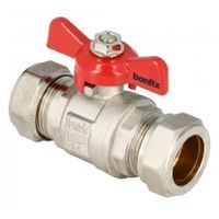 BONFIX messing kogelkraan met vlindergreep en knelfitting 28mm FF