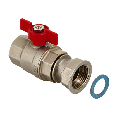 BONFIX brass threaded fitting ball valve red butterfly knob 1inch RRp
