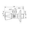 Afbeelding van Anco hoekstopkraan 1/2inch x 1/2inch met rozet en driehoekige handgreep