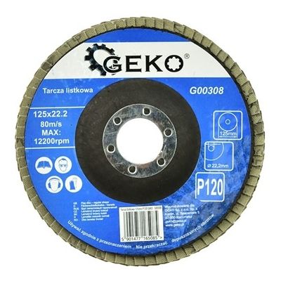 Foto van Geko Aluminium Oxide lamellenschijf 125mm P120 - per stuk