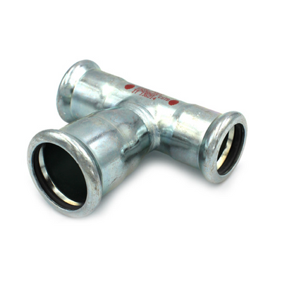 Photo of Steelpres carbon steel M press fitting Tee reduced 15mm x 22mm x 15mm FFF