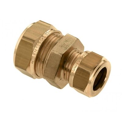 Foto van BONFIX messing knelfitting verloop recht 28mm x 15mm FF