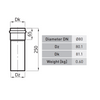 Image of SPKP pellet 80 – pellet stove chimney pipe black 250mm diameter Ø80mm