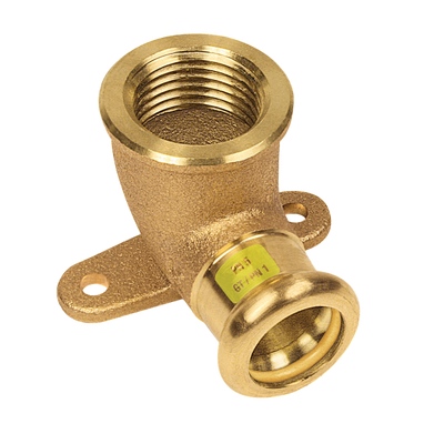 Photo of BONFIX press fitting red copper gas silicium wall plate 1/2inch x 15mm FRp