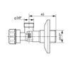 Afbeelding van Anco hoekstopkraan 1/2inch x 3/8inch met rozet en ronde handgreep