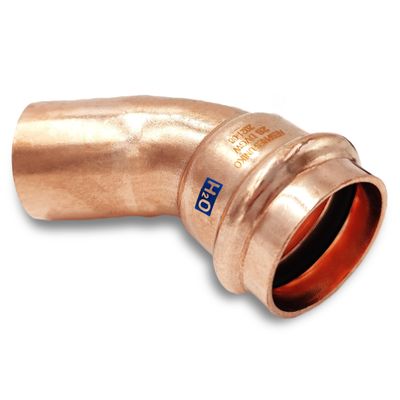 Foto van AesPRES Uniko koper persfitting insteekbocht 45 graden 22mm