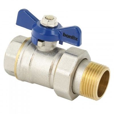 BONFIX brass threaded fitting ball valve blue butterfly knob 3/4inch RRp BONFIX brass threaded fitting ball valve blue butterfly knob 3/4inch RRp
