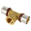 Image of Bonfix Alu-press brass fitting Tee 32mm x 1inch x 32mm FRpF