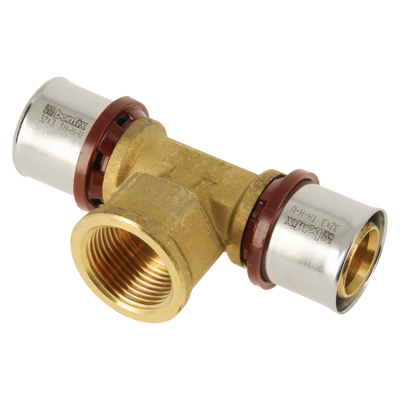 Photo of Bonfix Alu-press brass fitting Tee 32mm x 1inch x 32mm FRpF