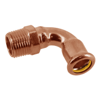 BONFIX press fitting red copper gas elbow 90 degrees 1inch x 22mm FR