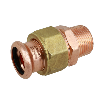 Photo of BONFIX press fitting red copper 3-piece coupling 12mm x 3/8inch FR