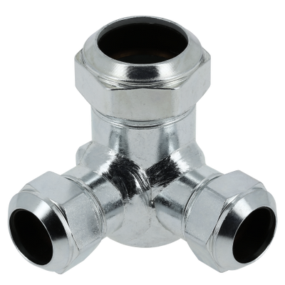 Photo of BONFIX C-steel compression fitting Tee corner 115 - 22mm x 22mm x 15mm FFF