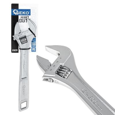 Foto van GEKO Verstelbare Moersleutel 300 mm – 0 tot 40 mm – CrV Staal – Ergonomisch