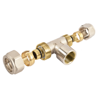  BONFIX Alu-knel koppeling messing T-stuk verlopend 20mm x 1/2inch x 16mm FFF
