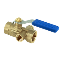 BONFIX messing draadfitting kogelkraan met aftap 1/2inch RpRp