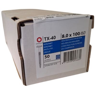 Photo of Construction screws wafer head 8.0 x 100 50 pcs