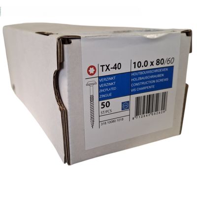 Photo of Construction screws wafer head 10.0 x 80 50 pcs