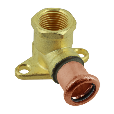 Photo of BONFIX press fitting red copper wall plate 16mm x 1/2inch FRp