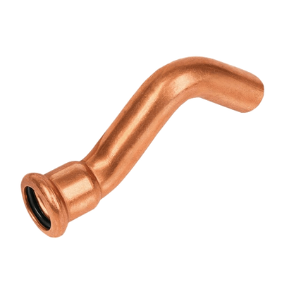 Photo of BONFIX press fitting red copper cross-over elbow 28mm MF