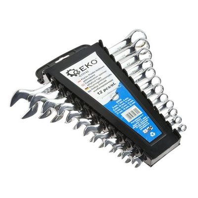 Foto van GEKO Gepolijste Steeksleutelset 12-delig 6–22 mm – Incl. Opbergrek – G11142