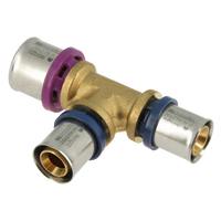 Bonfix Alu press brass fitting coupling Tee reduced 26mm x 20mm x 20mm FFF
