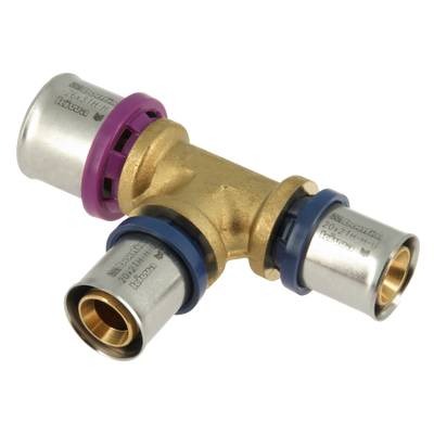 Bonfix Alu press brass fitting coupling Tee reduced 26mm x 20mm x 20mm FFF