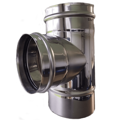 Foto van SKS-X 130 – enkelwandig rookkanaal rvs T-stuk diameter Ø130