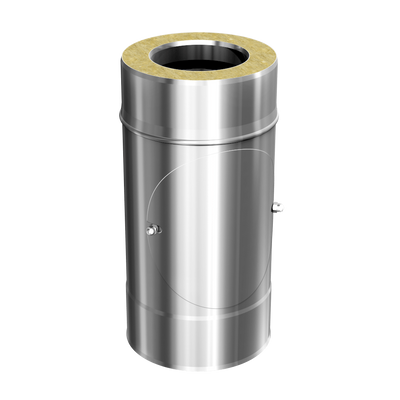 Foto van SKS 100 – dubbelwandig rookkanaal rvs 250mm met reinigingsluik diameter Ø100-160mm