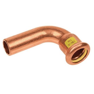 Photo of BONFIX press fitting red copper gas push-in elbow 90 degrees 35mm MF