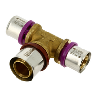 Bonfix Alu-press brass fitting coupling Tee reduced 26mm x 32mm x 26mm FFF