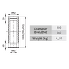 Afbeelding van SKS 100 – dubbelwandig rookkanaal rvs 250mm diameter Ø100-160mm