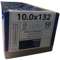 QZ kozijnpluggen platkop 10.0 x 132 - 50 stuks