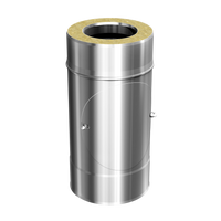 SKS 130 – dubbelwandig rookkanaal rvs 250mm met reinigingsluik diameter Ø130-190mm
