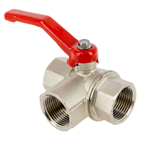 BONFIX brass threaded fitting ball valve 3-way 1/2inch RpRpRp