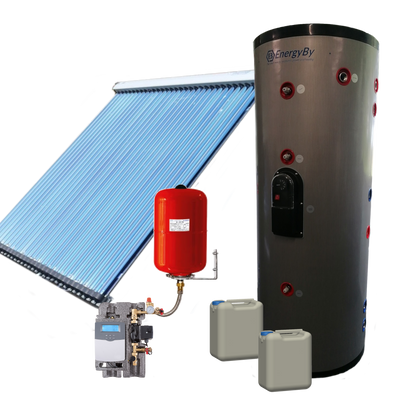 Foto van EnergyBy zonneboilerpakket 150L tapwaterboiler met 1x 20 heatpipes platdak