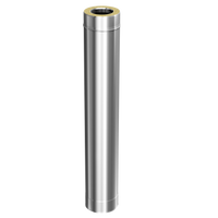 SKS 130 – dubbelwandig rookkanaal rvs 250mm diameter Ø130-190mm