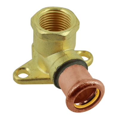 Photo of BONFIX press fitting red copper gas wall plate 3/4inch x 22mm FRp